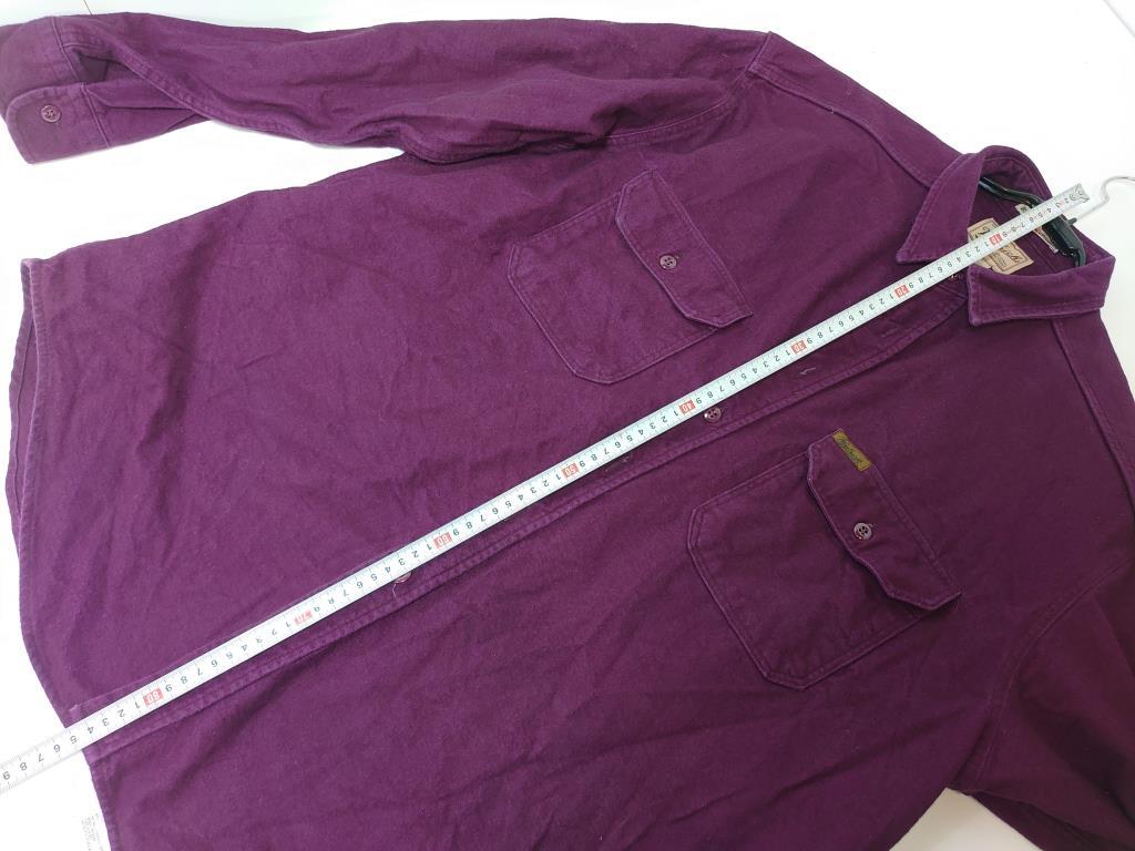 B60 woolrich ウールリッチ 長袖 シャツ ネルシャツ ワークシャツ 紫 系 赤紫 綺麗な色 XL_画像8
