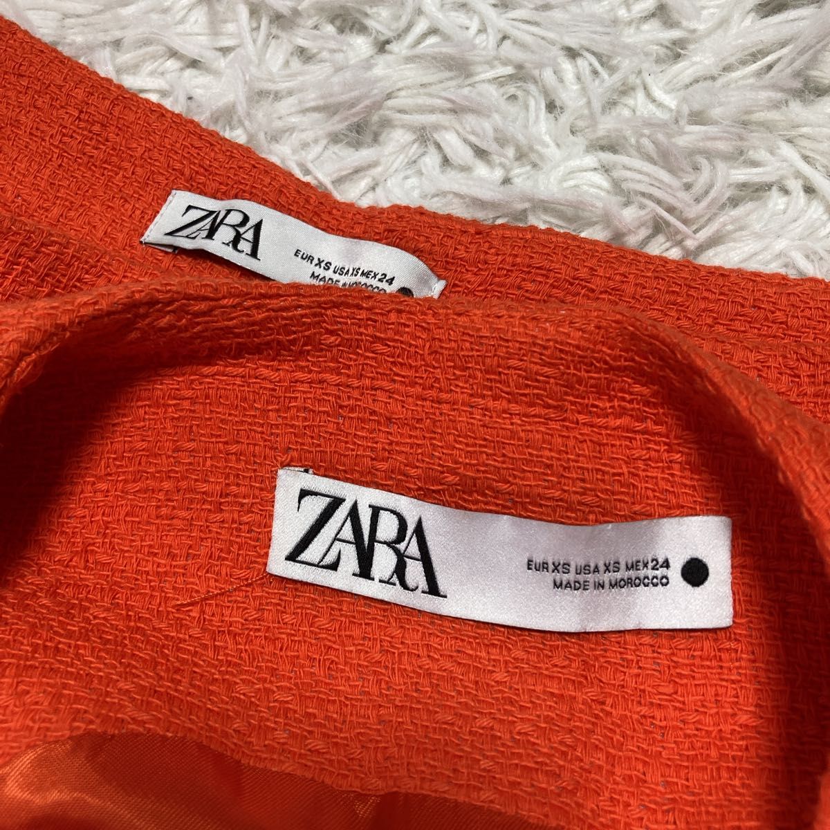 ZARA ザラ セットアップ ベスト&パンツ 派手め オレンジ S〜M