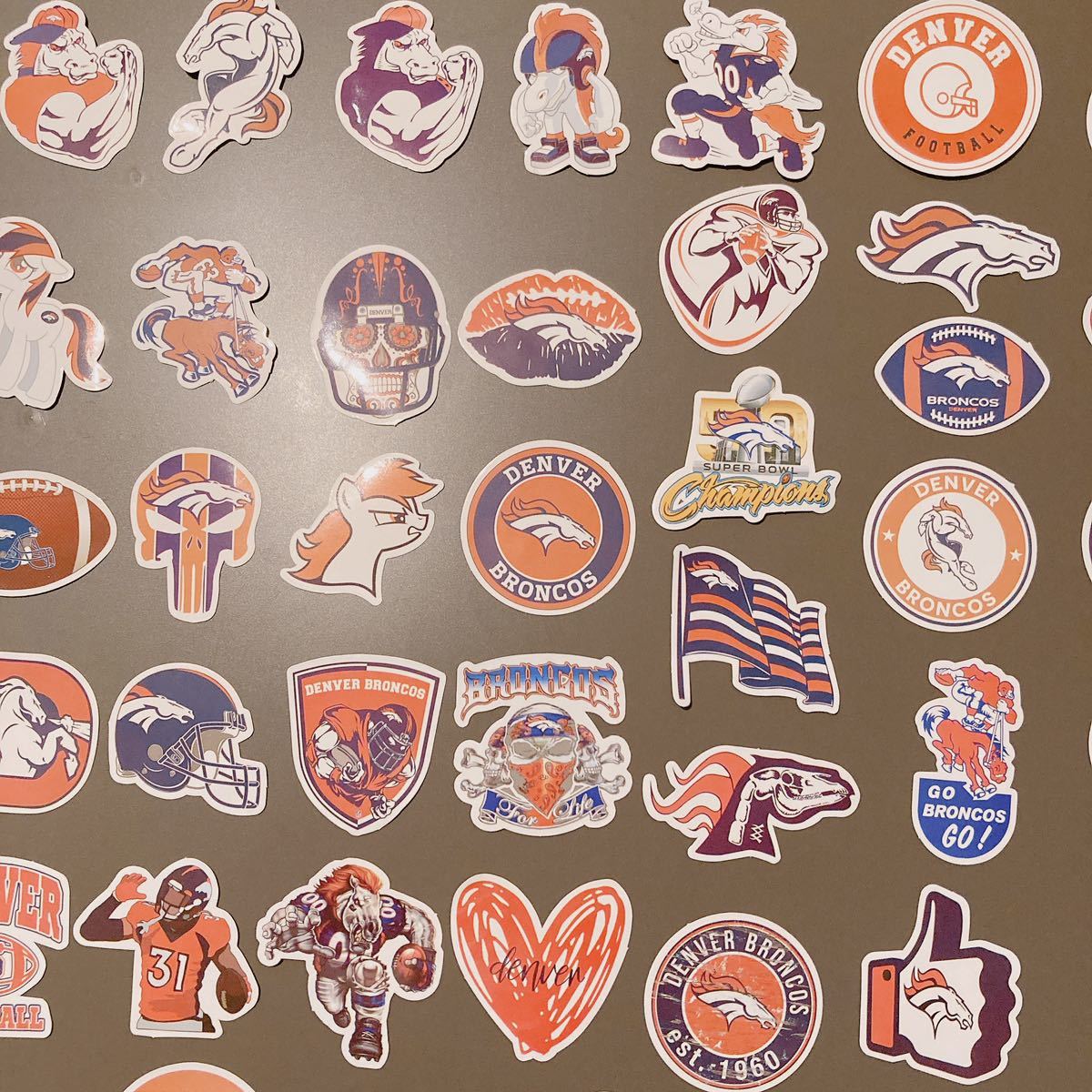 [50 sheets ]NFL Denver Bronco s sticker set Logo waterproof rare Denver Broncos