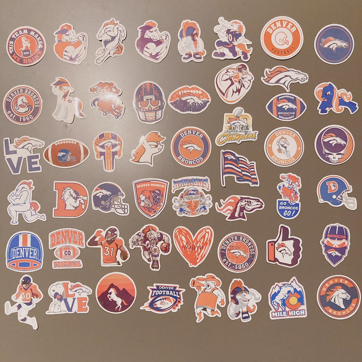 [50 sheets ]NFL Denver Bronco s sticker set Logo waterproof rare Denver Broncos