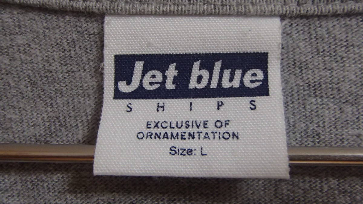 ^vSHIPS Ships Jet blue JET BLUE jet blue V neck T-shirt dark gray size M light gray size L made in Japan 2 pieces set ^V