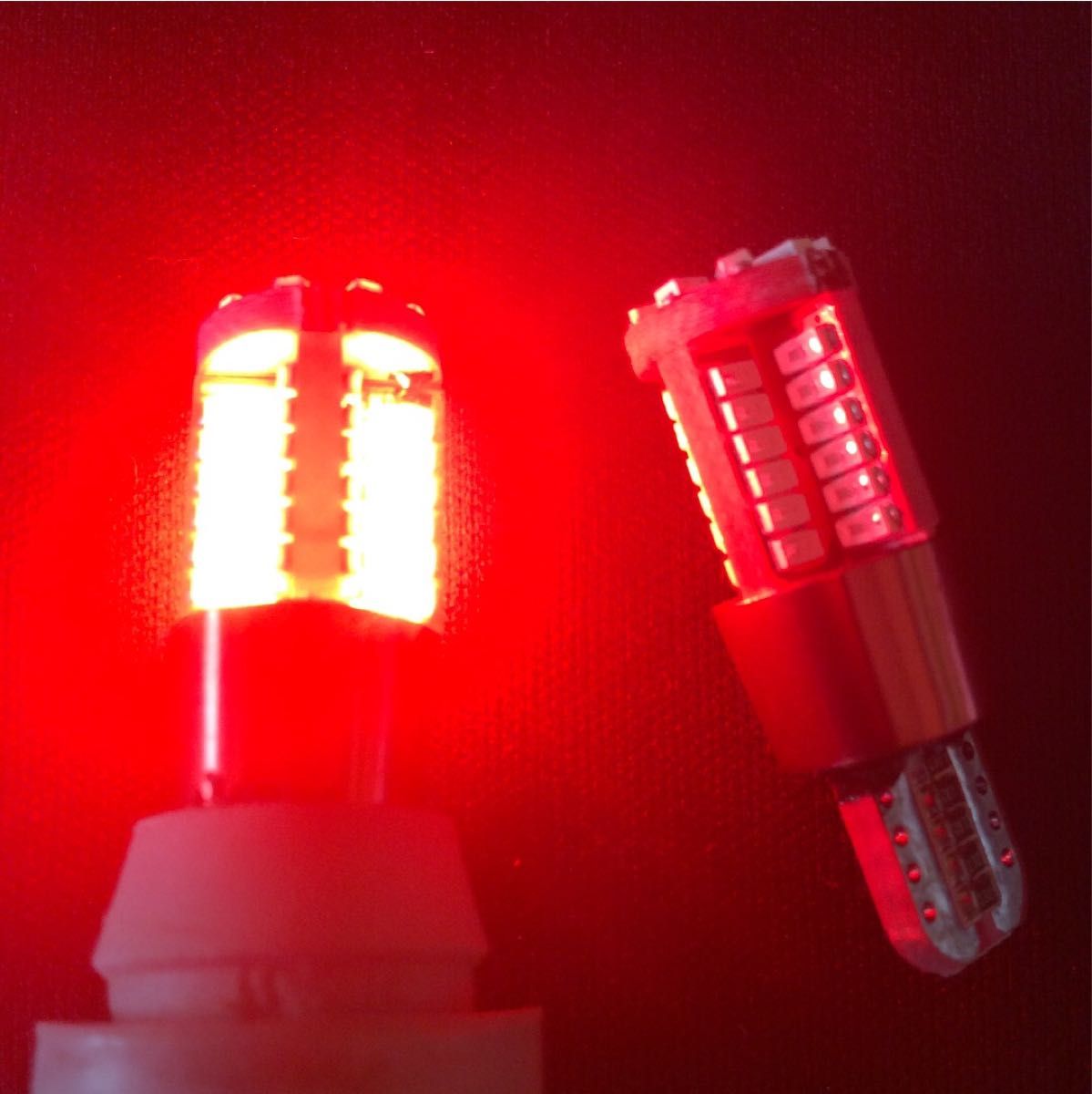 レッド 57SMD LED ウエッジ球 ポジション バックランプ 57連 2個 T10 T16 兼用 12V 赤 爆光 明るい