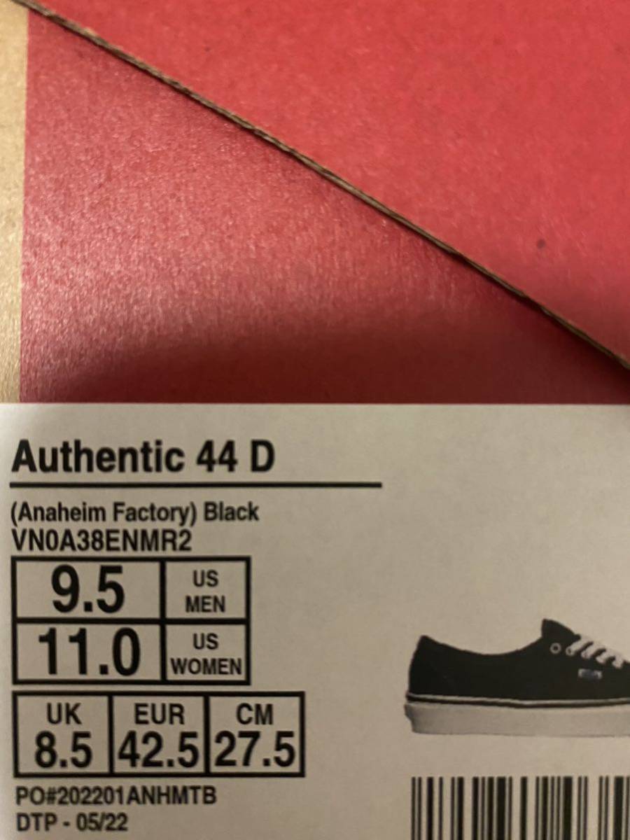 VANS AUTHENTIC 44 Dx (Anaheim Factory) (Black) [VN0A38ENMR2] バンズ オーセンティック ヴァンズ size 9.5 アナハイムファクトリー_画像2