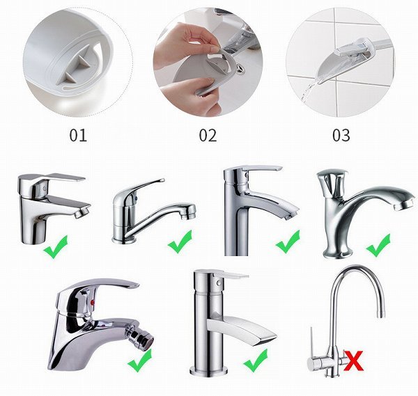 [bpy-a2] water service faucet extension kit 2 piece set simple gray water guide child lavatory ... sick . influenza 