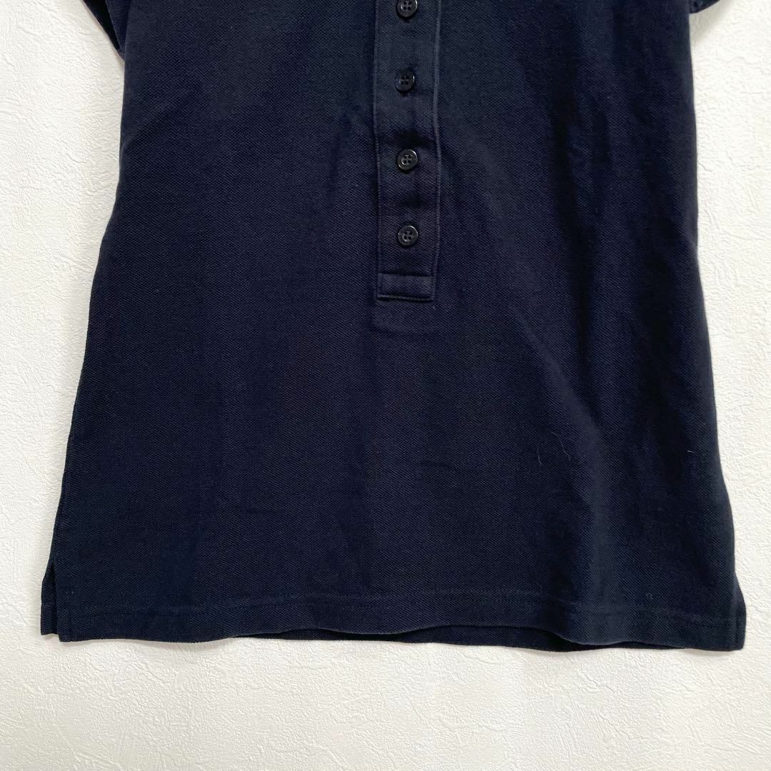  Burberry Blue Label hose embroidery lady's polo-shirt with short sleeves navy lady's M size BURBERRY BLUE LABEL