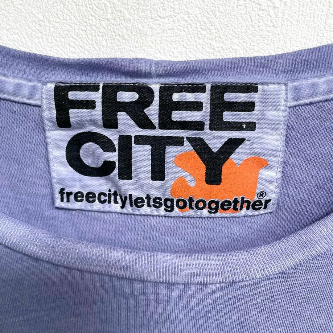 【入手困難】フリーシティ　FREE CITY　両面プリント　半袖Tシャツ　メンズ　Mサイズ　パープル