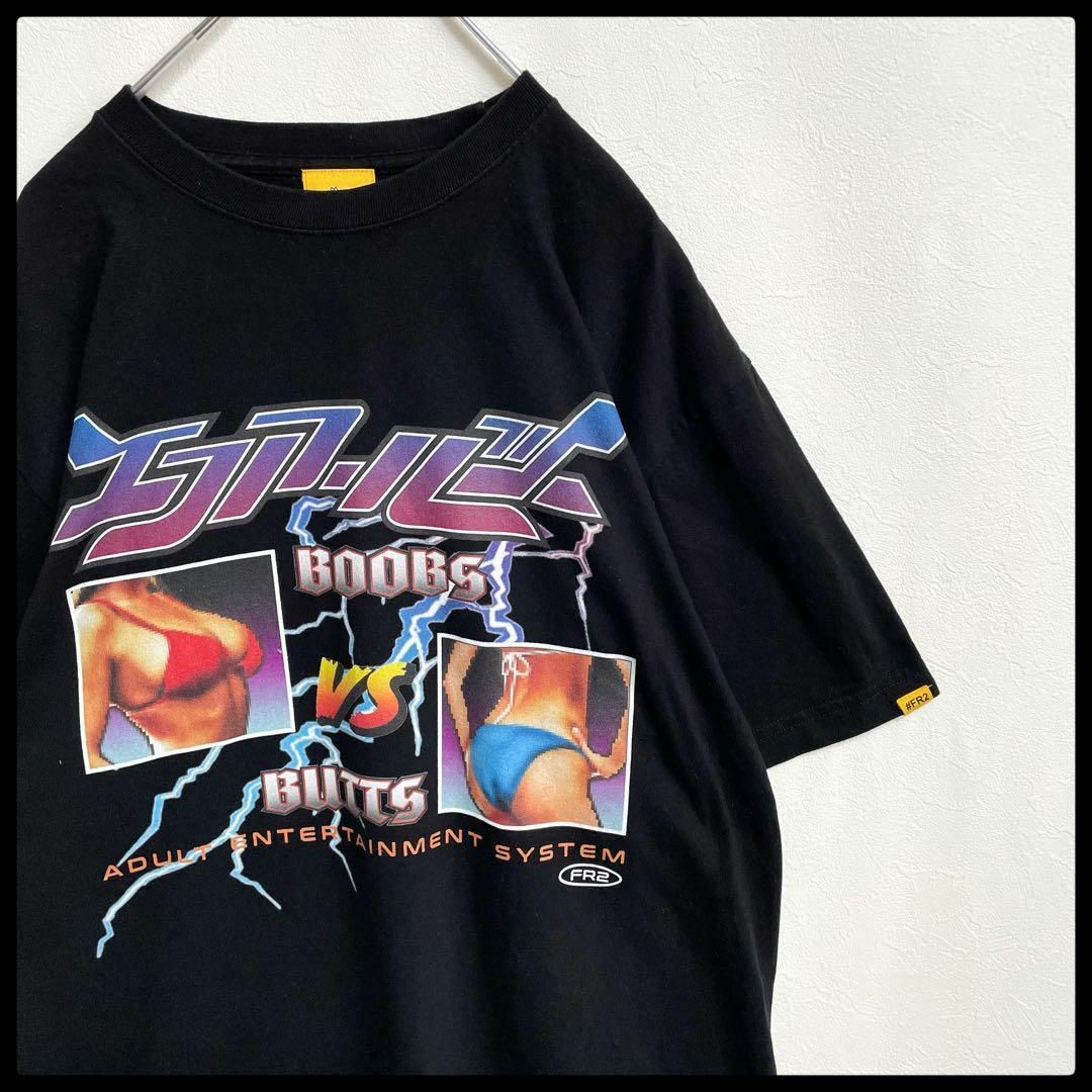 【即完売品】FR2 ストリートファイター風 プリント Tシャツ ブラック 黒 メンズ Lサイズ