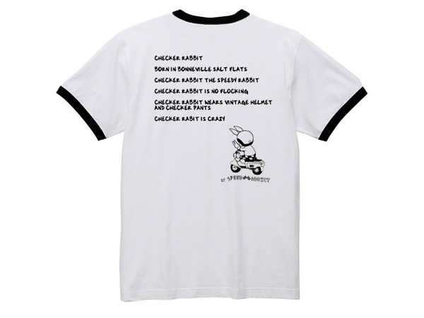 CHECKER RABBIT Ringer T-shirt M/リンガーtシャツtrimトリムtee兎うさぎラビットスクーターハイスーパーフローマイナーツーリングs301s601_画像4