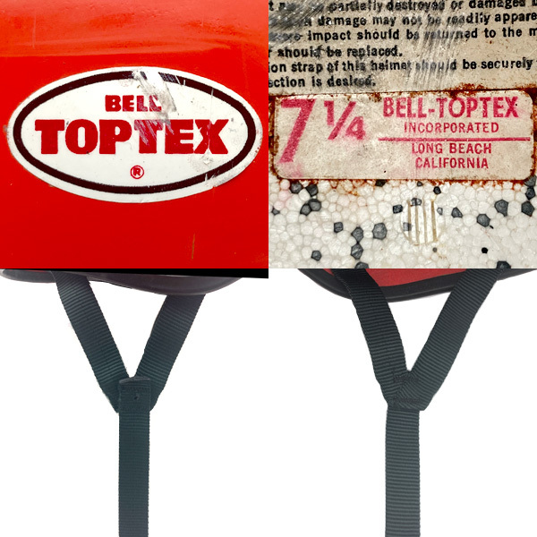 送料無料 60's BELL TOPTEX ORANGE 58cm/ベルオレンジビンテージヘルメットshortyショーティーbucoブコトラベラーガーディアンプロテクター_画像3