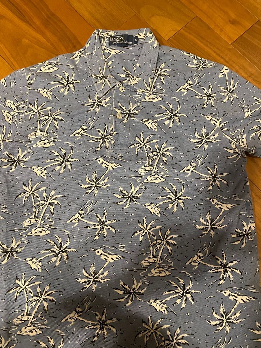 90s POLOby Ralph LaurenアロハポロポロシャツRRL RHCvintage 総柄 半袖シャツ  vintage