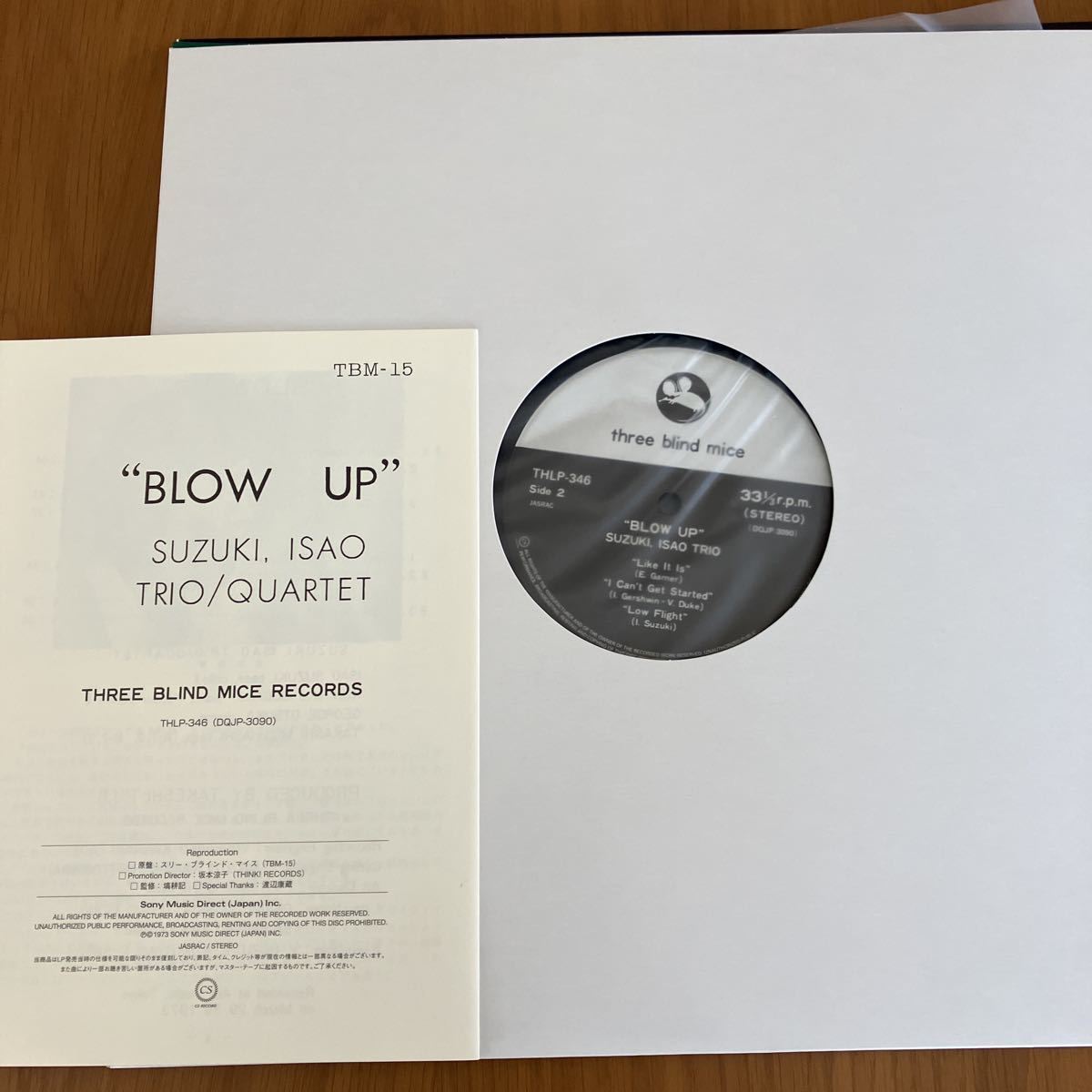 鈴木勲トリオ・カルテット ブロー・アップ Isao Suzuki Blow Up THLP-346 帯付 180g重量盤LP Three Blind Mice TBM Japanese Jazz_画像4