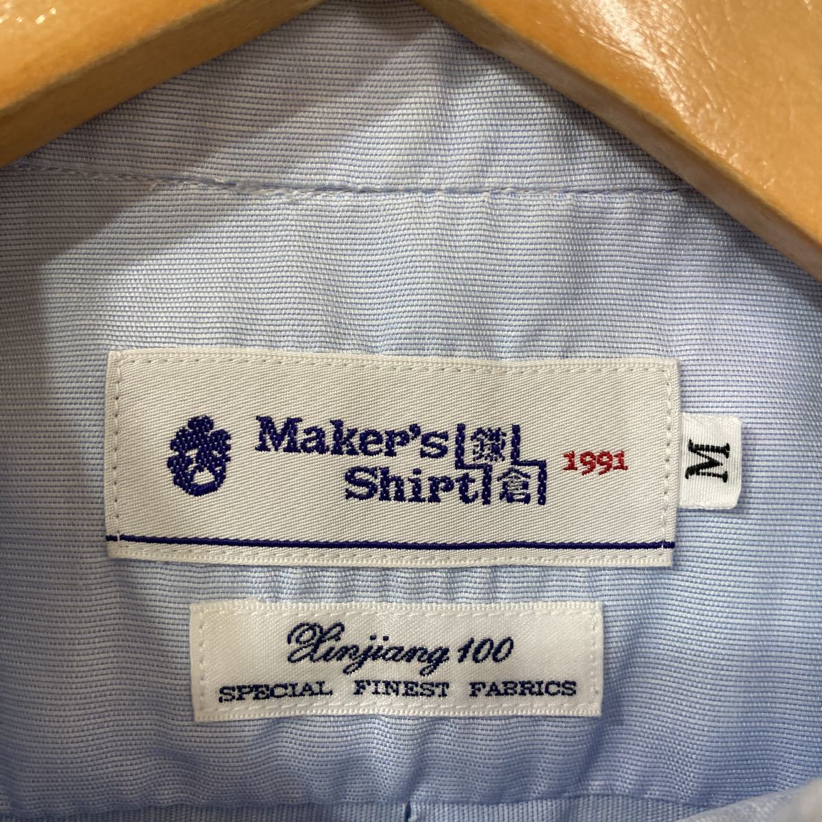 242 Maker's Shirt鎌倉 半袖 ボタンダウンシャツ Xinjiang100 春夏 オフィス カジュアル ワイシャツ 日本製 メンズ サイズM 30718Lの画像3
