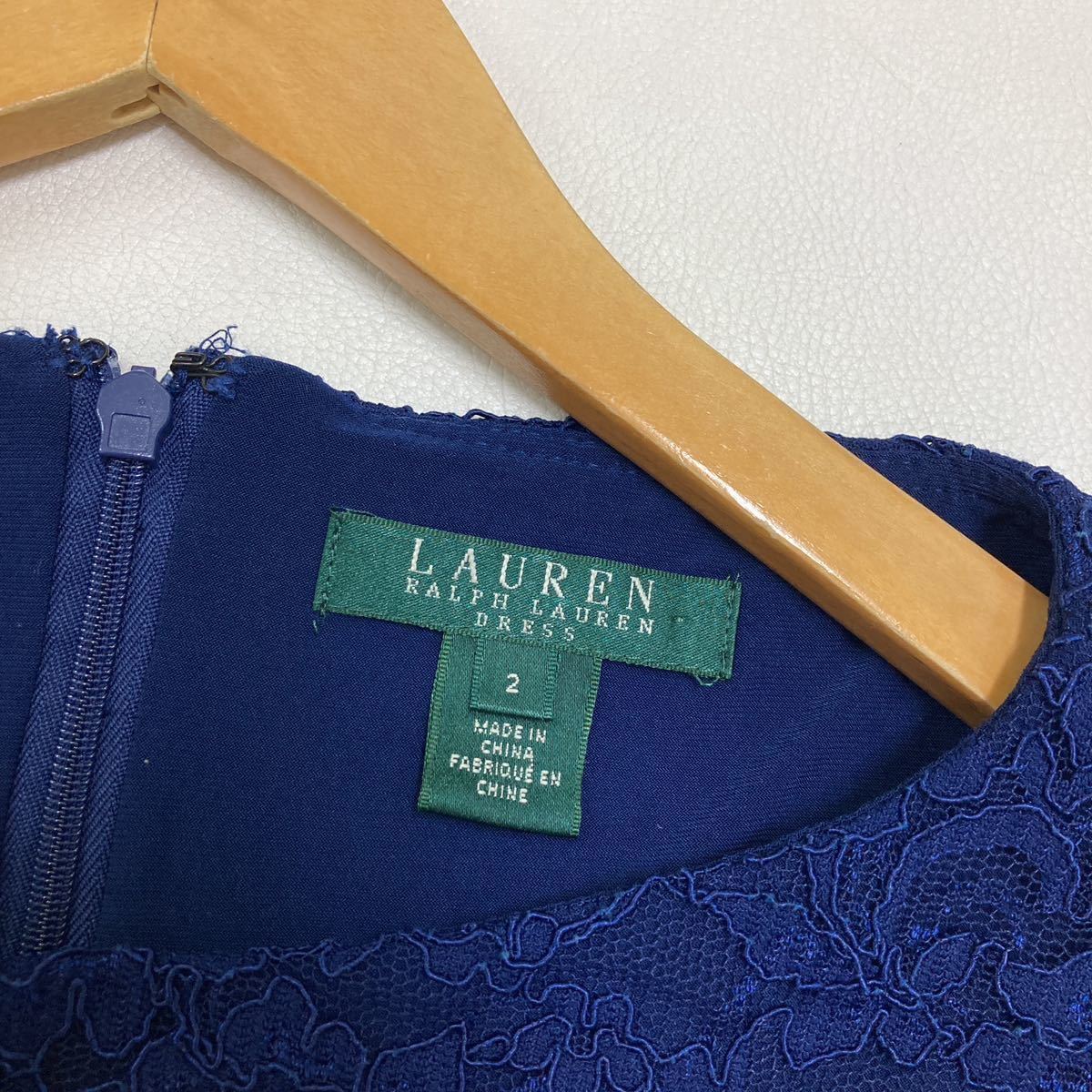 139 LAUREN RALPH LAUREN DRESS ローレン ラルフローレン ドレス 総レース ノースリーブ ワンピース 花柄 パーティー オケージョン 30726A_画像3