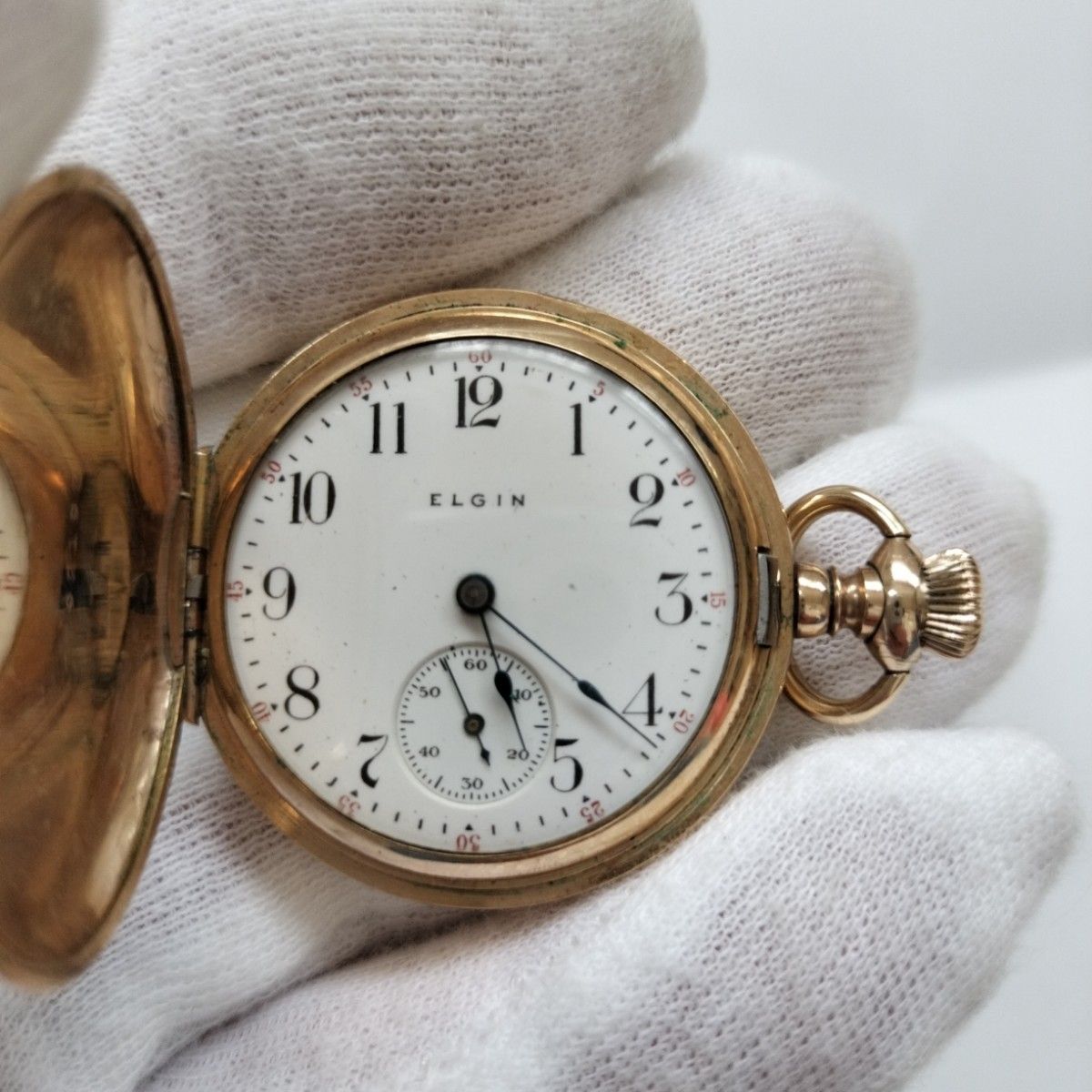 希少 エルジン 懐中時計 1900年代 アンティーク ゴールド 動作良好- 希少 エルジン 懐中時計 1900年代 アンティーク ゴールド 動作良好-
