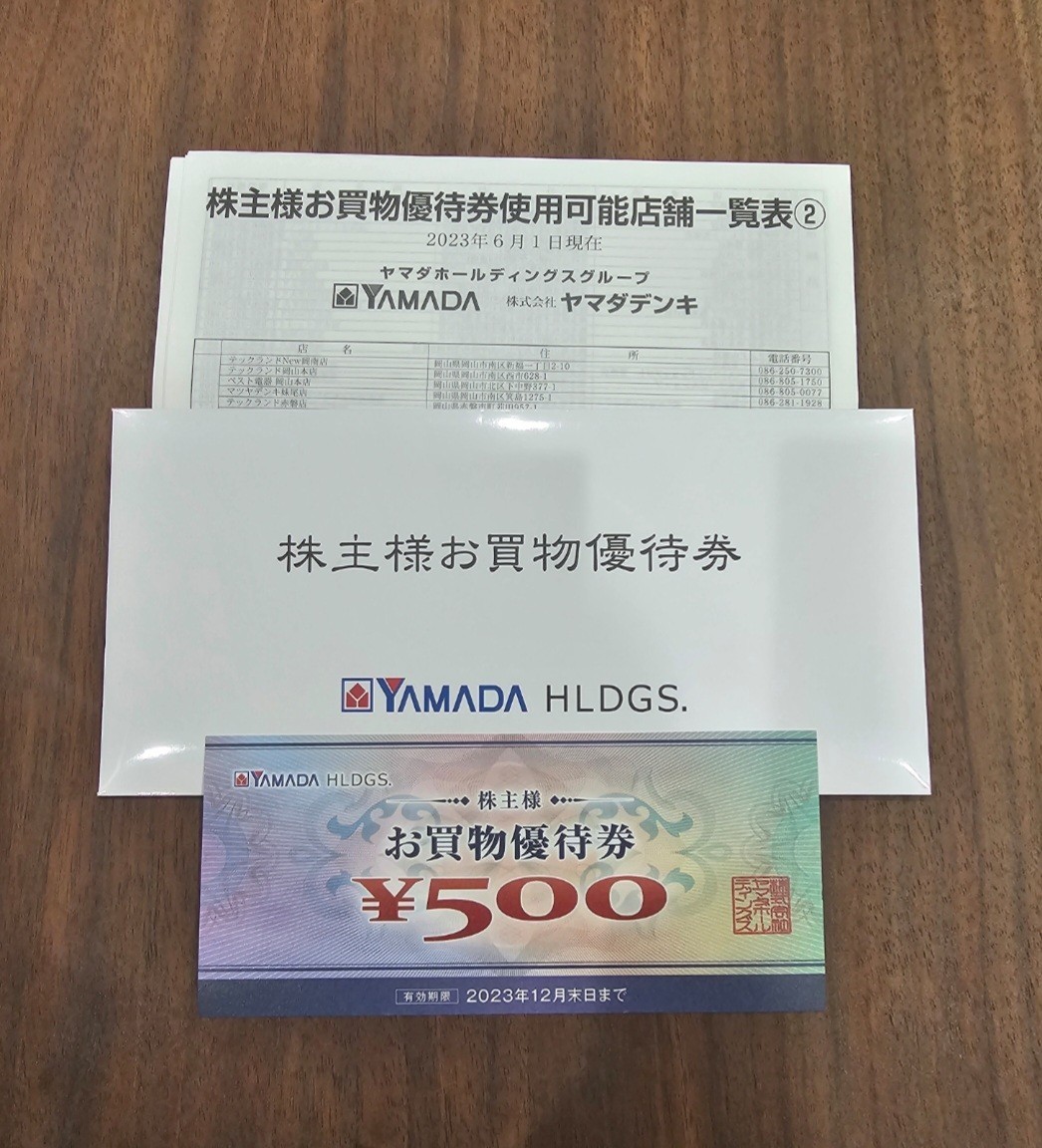 送料無料◇ヤマダ電機◇株主優待◇お買物優待券◇500円分(500円×1枚