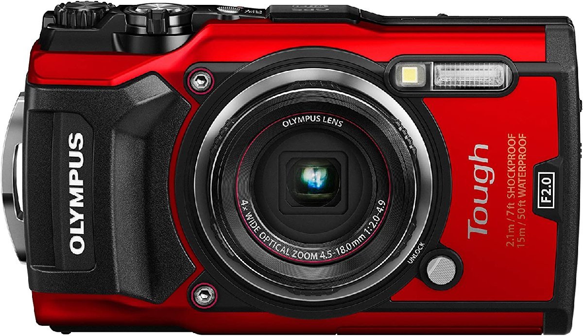 (中古品)OLYMPUS デジタルカメラ Tough TG-5 レッド 1200万画素CMOS F2.0 15m 防水