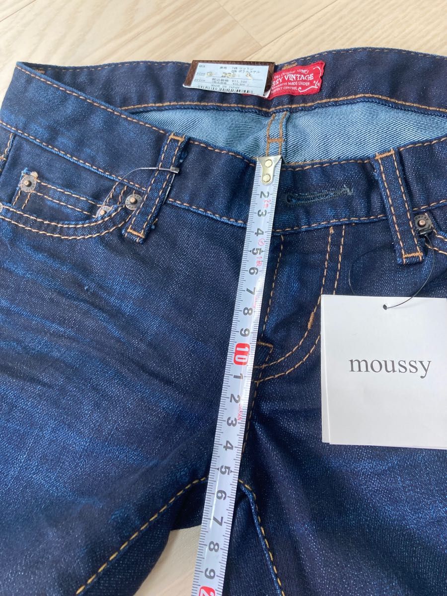 新品 MOUSSY マウジー デニム 23インチ タグ付き 濃紺 ローライズ  デニムパンツ スキニー