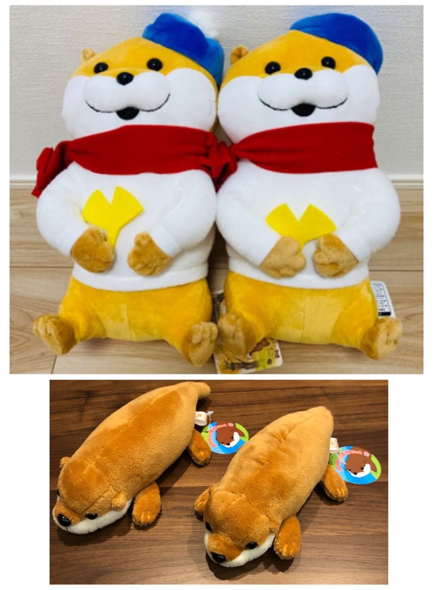 新品・タグ付き 可愛い嘘のカワウソBIGぬいぐるみ & ぬいぐるみ 4点