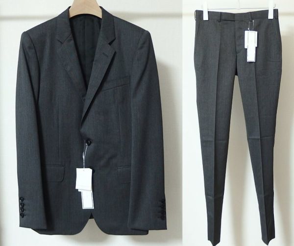 22AW JOHN LAWRENCE SULLIVAN ジョンローレンスサリバン 2Bジャケット パンツ セットアップ スーツ 44/44 灰 ★定価13.2万円★