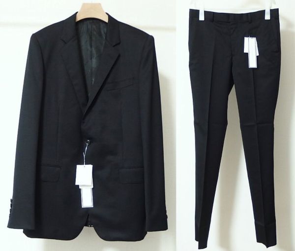 22AW JOHN LAWRENCE SULLIVAN ジョンローレンスサリバン 2Bジャケット パンツ セットアップ スーツ 48/48 黒 ★定価13.2万円★_画像1