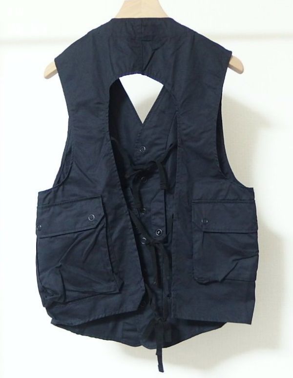 17SS Engineered Garments engineered garments C-1 Vest High Count Twill military the best S navy blue 