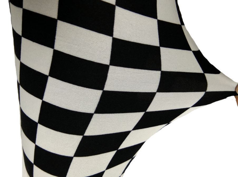  monochrome check pattern stretch lady's leggings pants 