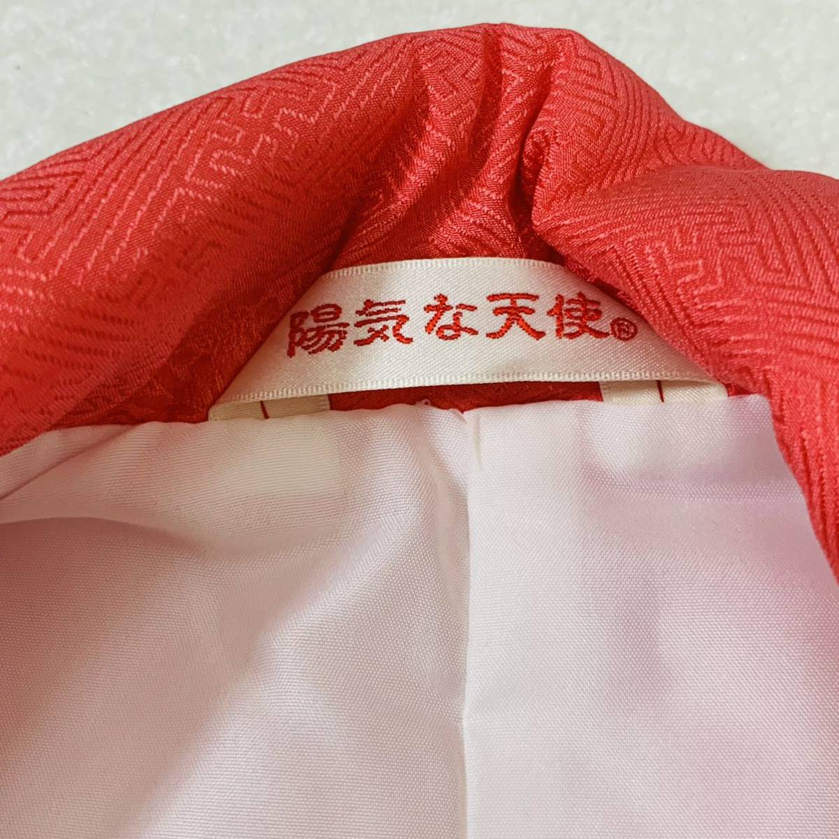 流行に 絹100% 陽気な天使 【美品】 5639. 七五三 花柄 赤 三歳 七五三