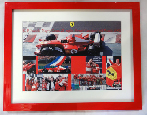 2002 スクーデリア・フェラーリ ミハエル・シューマッハ ワールドチャンピオン 獲得記念ポスター 額入