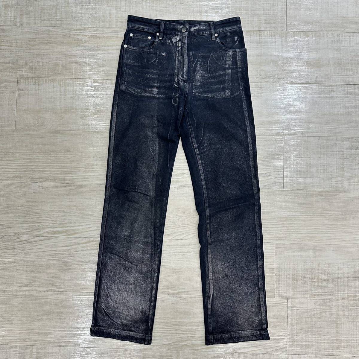 21aw 2021 PETER DO ピータードゥ FROSTED MAGGIE JEANS プリント 加工 デニム パンツ PD-FW21-143B-DE MADE IN ITALY インディゴ 系 38