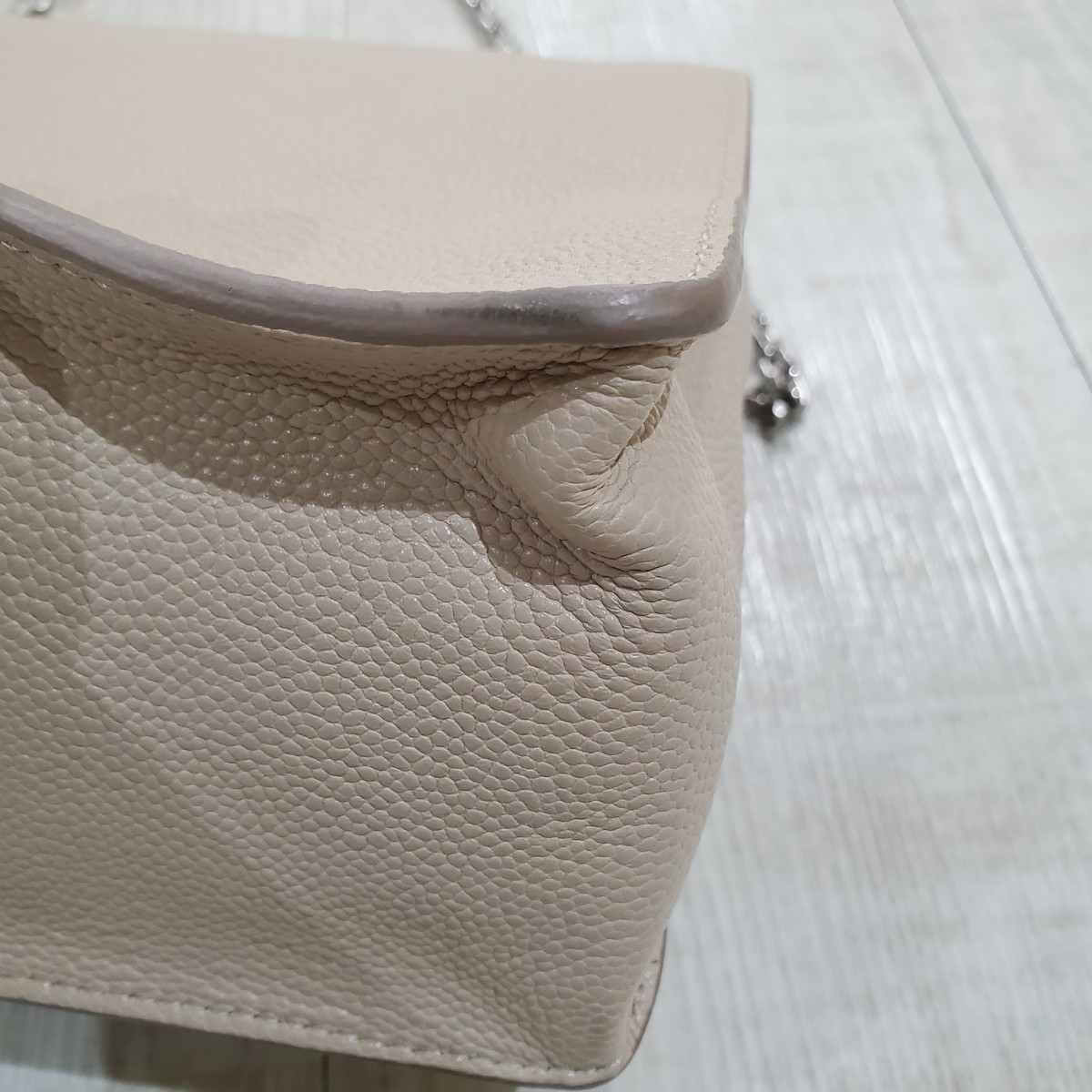 MAX MARA マックスマーラ 2way チェーン ショルダー ハンド バッグ bag ライト ベージュ_画像7