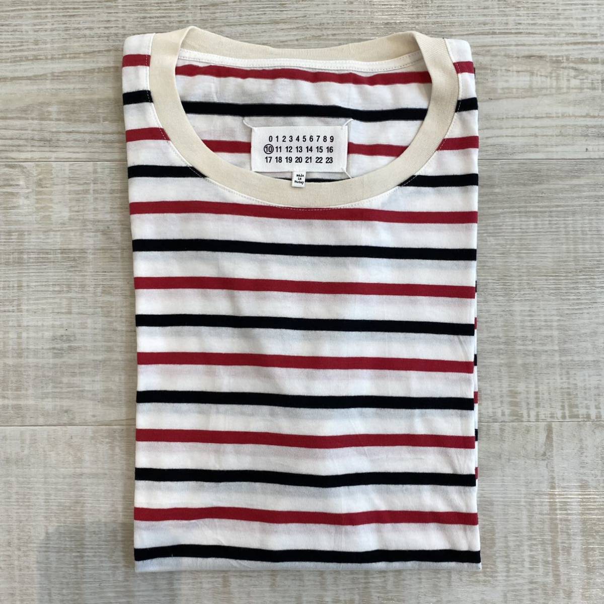 2018 18ss 極美品 Maison Margiela ⑩ メゾン マルジェラ 10 3PACK CREW NECK BORDER TEE ボーダー パック Tシャツ パックT サイズ M (71_画像3