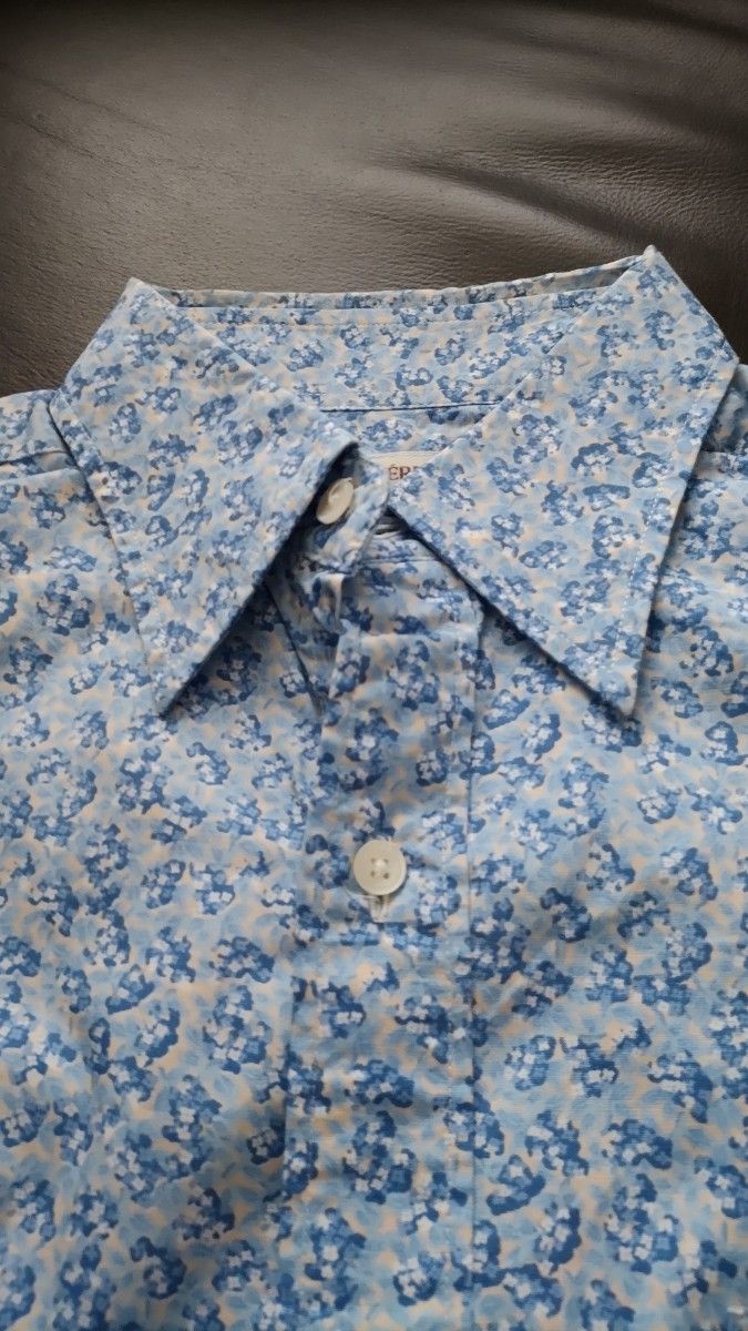 PERIP HERIQUE ペリフェリック カジュアルシャツ ブルー花小紋 40(M)信頼の日本製 ヤマトインターナショナル