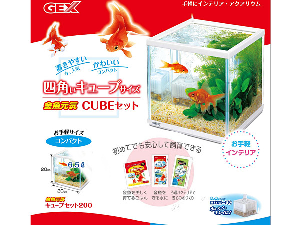 GEX 金魚元気 キューブセット 200 熱帯魚 観賞魚用品 水槽 セット水槽 ジェックス_画像3
