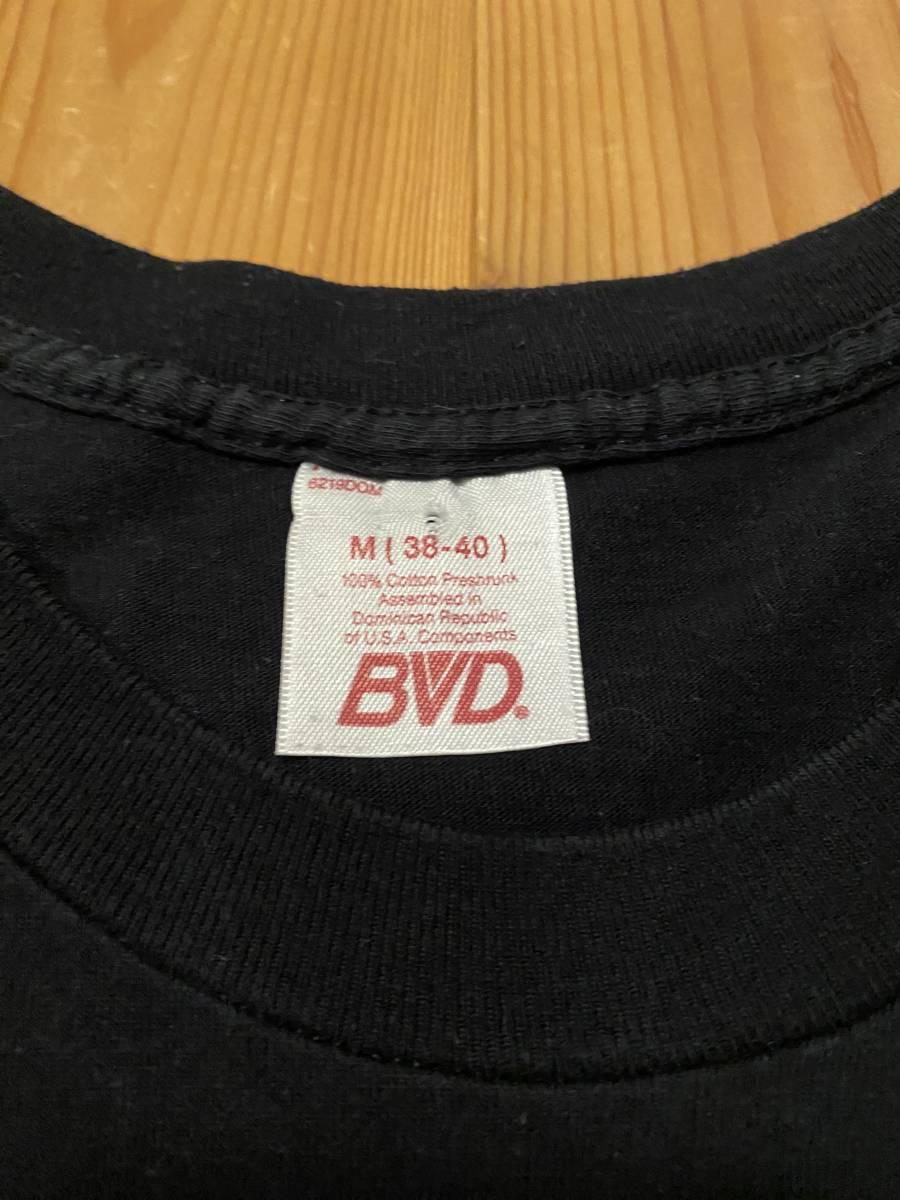 90's BVD Vintage S/S POCKET T-Shirt/ヴィンテージ 半袖 ポケットTシャツ BLACK/黒 ドミニカ製 MEDIUM_画像8