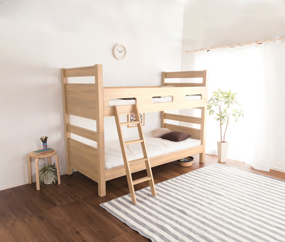  простой дизайн 2 уровень bed двухъярусная кровать одиночная кровать натуральный цвет 