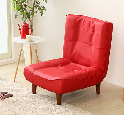 1 seater high back sofa made in Japan Comfi synthetic leather red color 