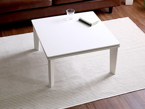 カジュアルこたつテーブル　 70cm幅 正方形 天板リバーシブル　ホワイトナチュラル色