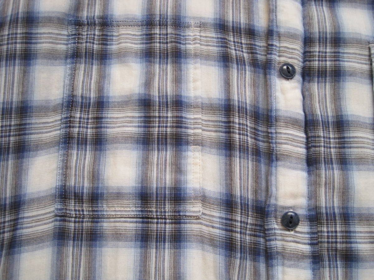 アーカイブ　MOUNTAIN RESEARCH マウンテンリサーチ　Shirt for Mountaineer ２種類生地半袖シャツ　L　２００８_胸ポケット