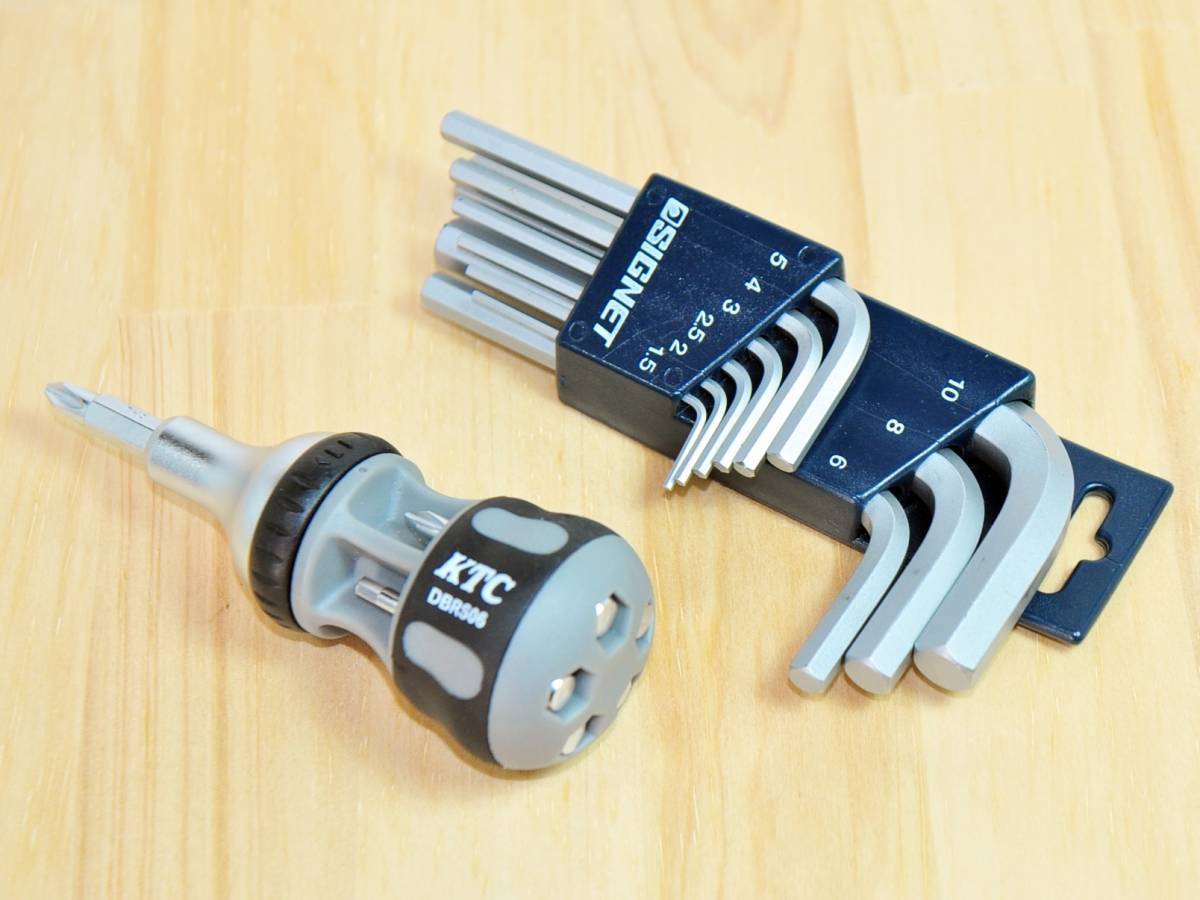 ★SIGNET 9PC 六角レンチ＋KTC ラチェットスタッビドライバ DBRS06 セット★シグネット 攜帯 車載 工具 六角棒レンチ ドライバーセット