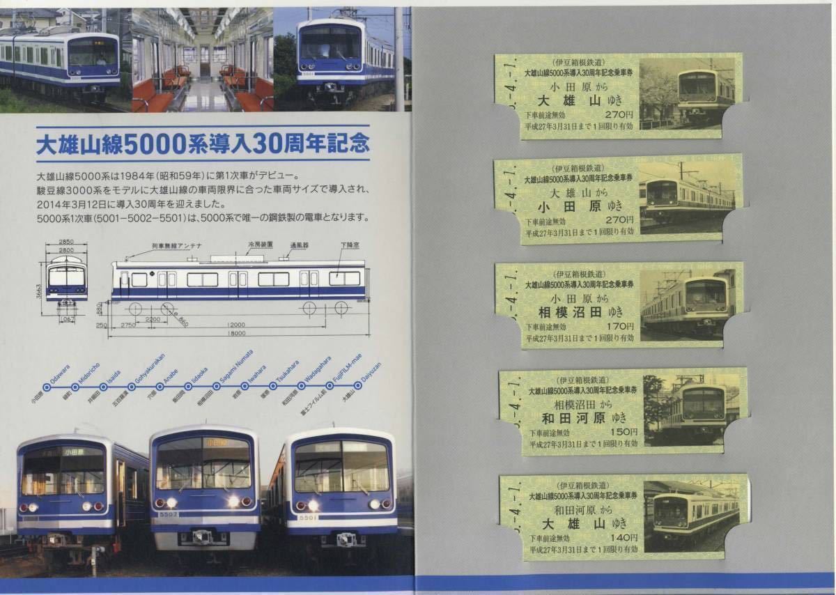 【伊豆箱根鉄道】大雄山線5000系導入30周年記念乗車券_画像2