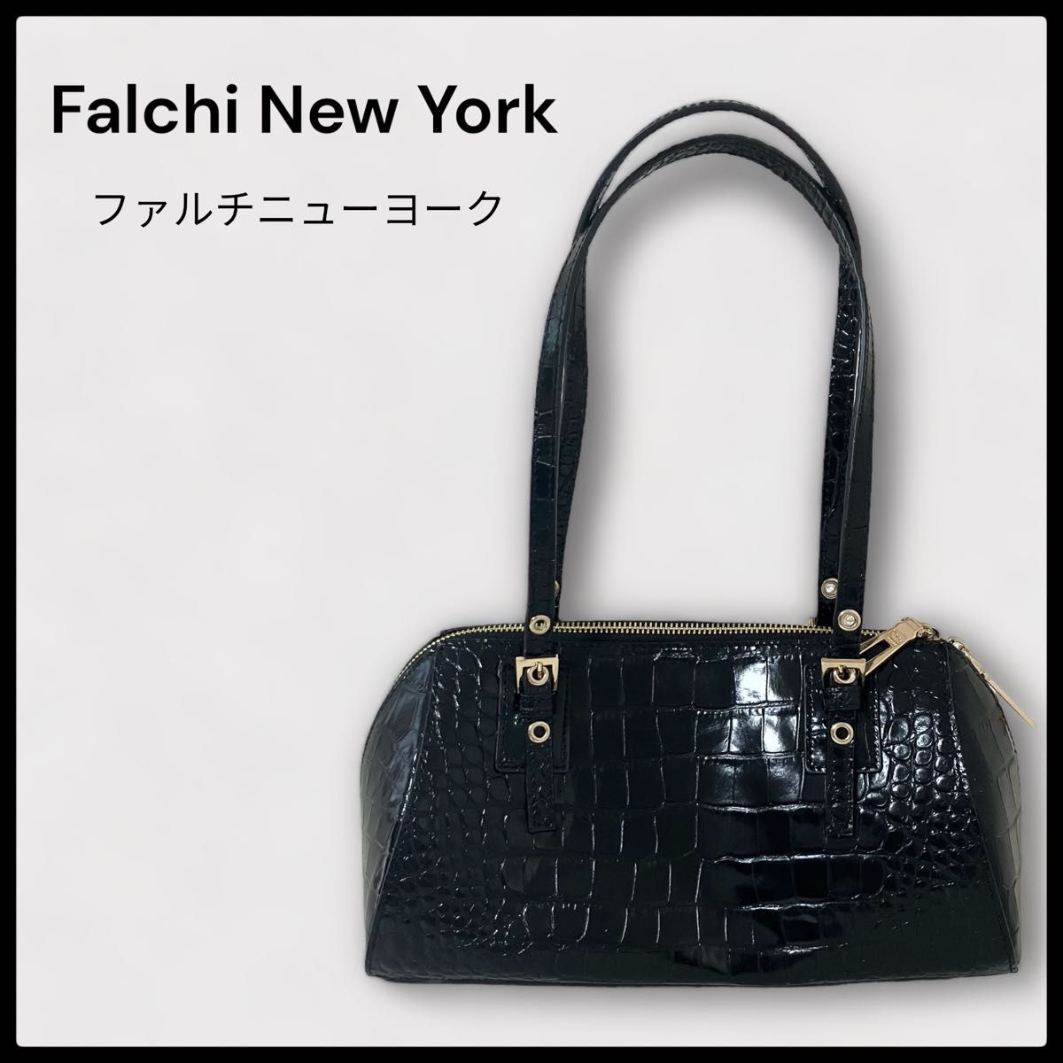美品】ファルチニューヨーク イタリア製 ロールボストンバッグ-
