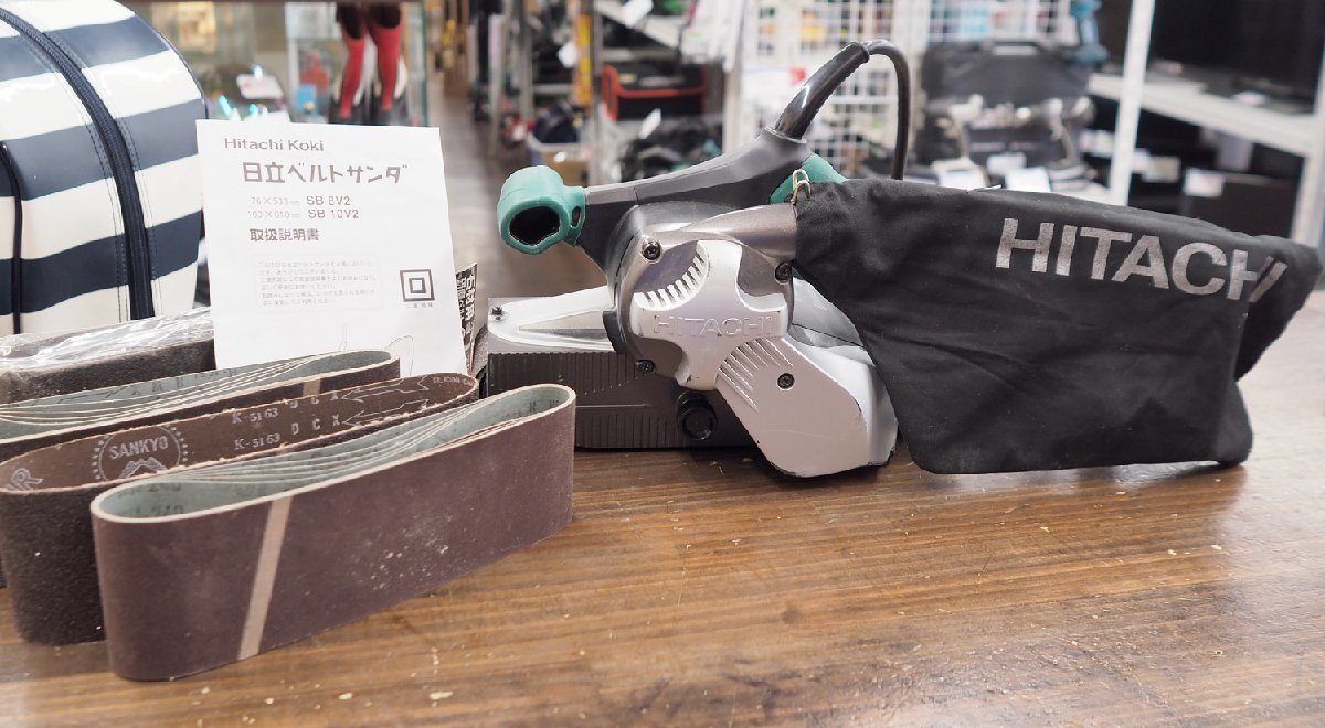 く日はお得♪ 動作確認済 日立工機/HITACHI 無段変速・透明カバー/ダストバッグ付 76×533mm 8V2 SB ベルトサンダ ベルトサンダー く日はお得♪ 動作確認済 日立工機/HITACHI 無段変速・透明カバー/ダストバッグ付 76×533mm 8V2 SB ベルトサンダ ベルトサンダー