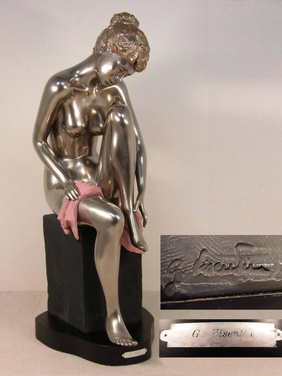 希少 【 イタリア製 裸の女性 G.Visentin 高さ 約59㎝ ジャンニ・ヴィセンティン 彫刻 中古品 】 オブジェ 置物 飾り 美術品