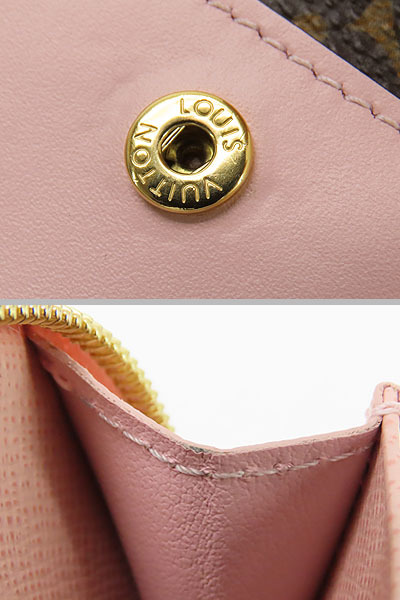 レア超美品 ルイヴィトン モノグラム ポルトフォイユ ジュリエット 二つ折り財布 コンパクト財布 ローズバレリーヌ M80973 ピンク_画像9