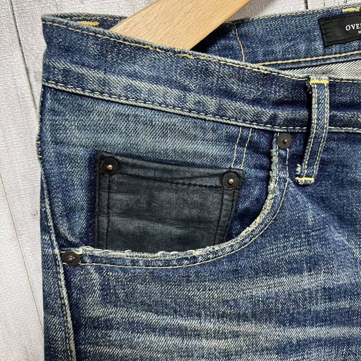 OVERDESIGN ユーズドリペア加工セルビッチデニム 日本製 雰囲気 即戦力
