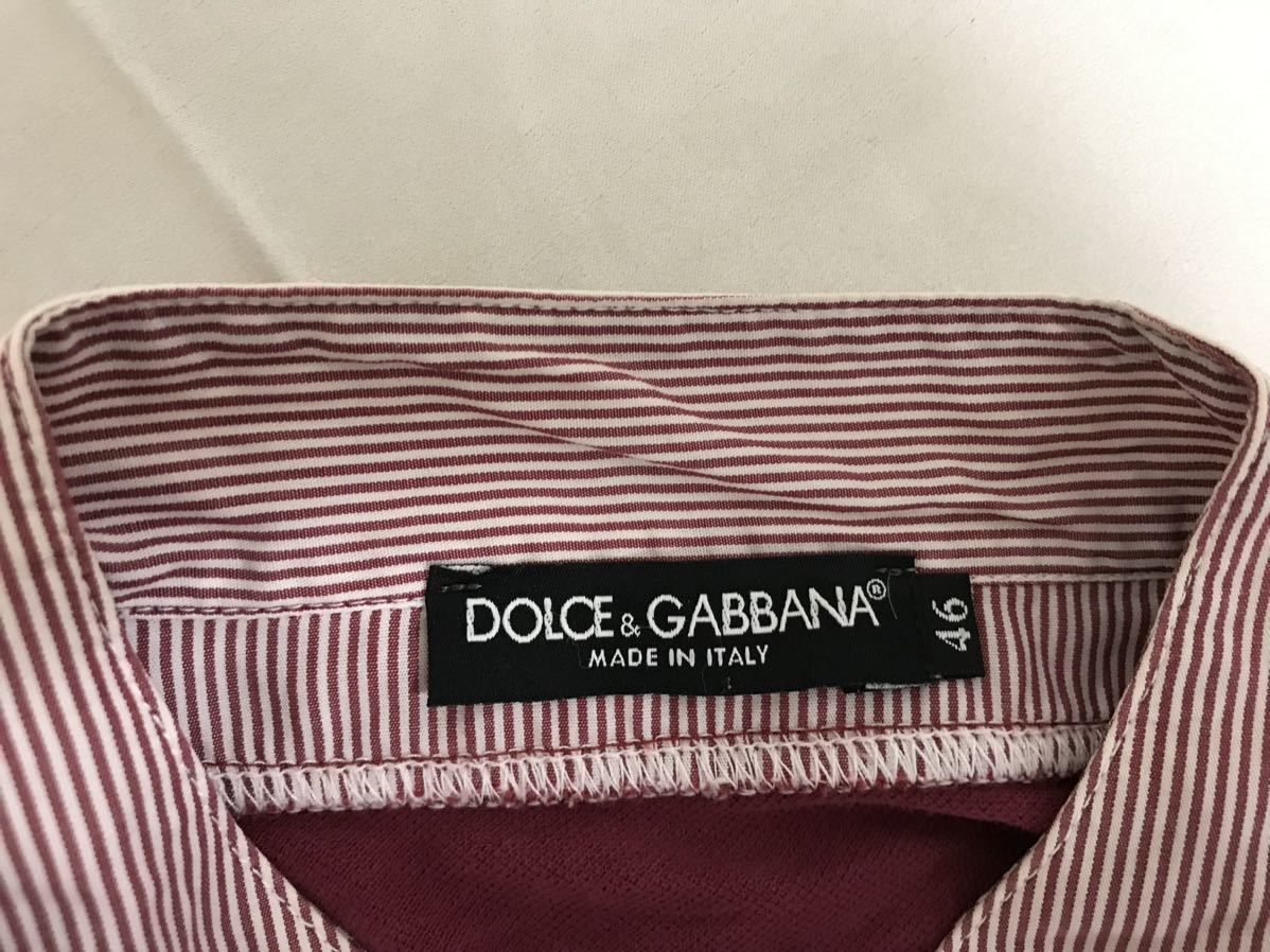 本物ドルチェアンドガッバーナDOLCE&GABBANAコットン半袖Tシャツメンズアメカジサーフミリタリービジネススーツピンク46Mイタリア製