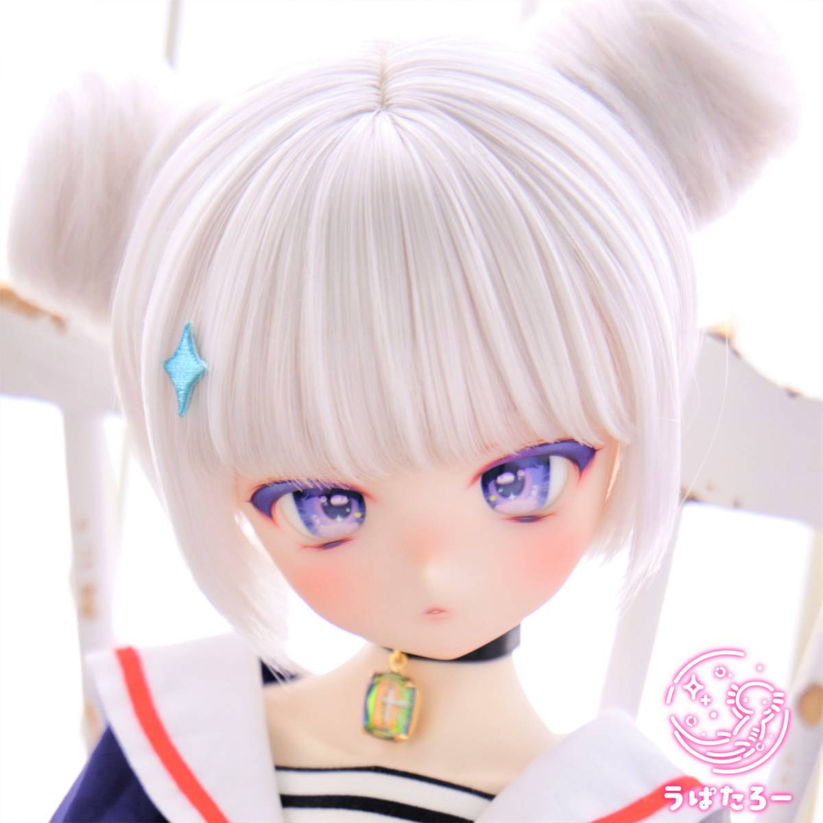 うぱたろー☆DDH-01 セミホワイト肌カスタムヘッド（難あり）＋ディーラー様製デカールアイ_画像1