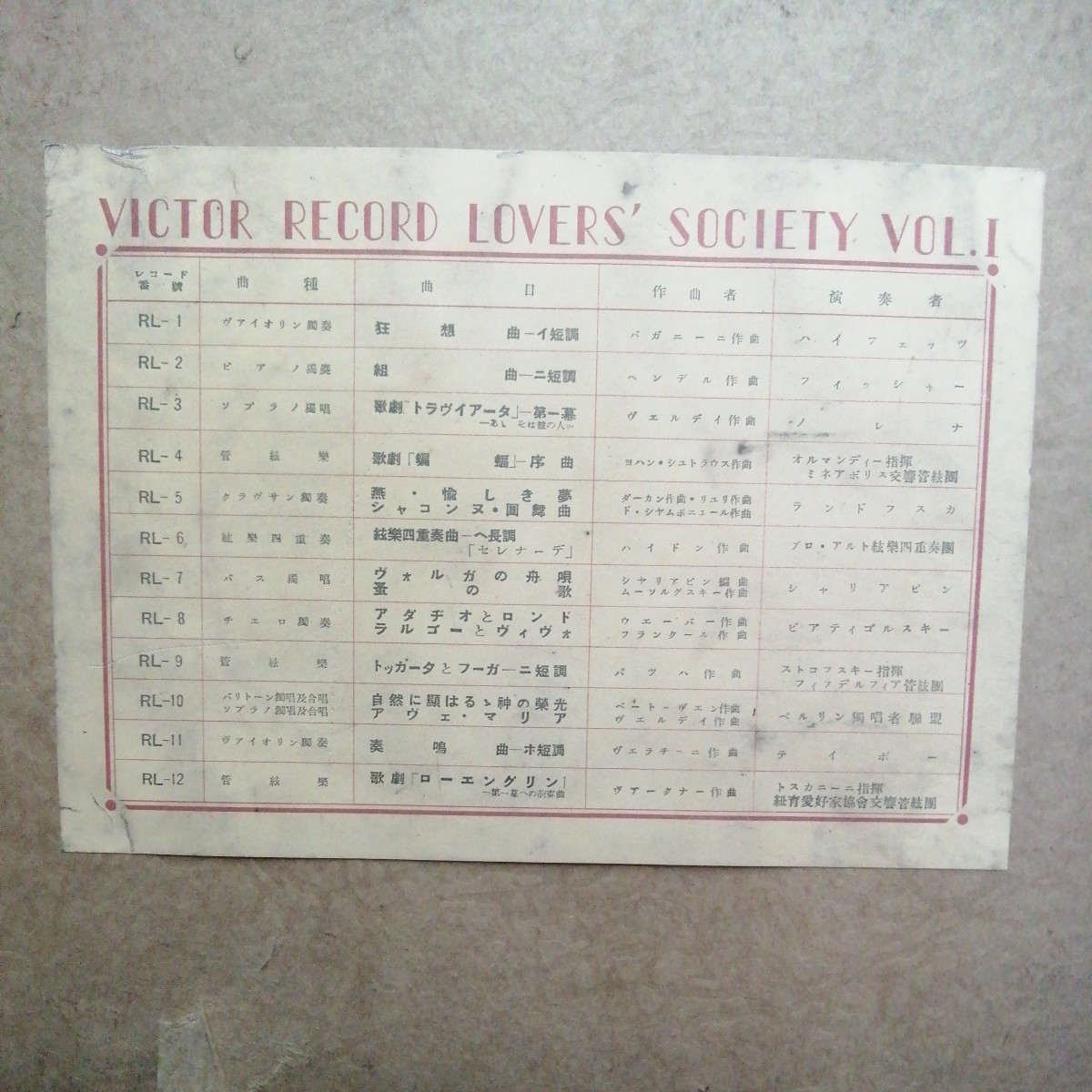 計12枚 SP盤 レコード 蓄音機 VICTOR RECORD LOVERS' S ビクター クラシック _画像2