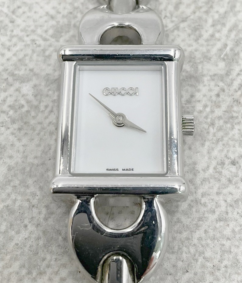 ☆時計☆GUCCI グッチ 1800L シルバー金具 白文字盤 レディース 腕時計