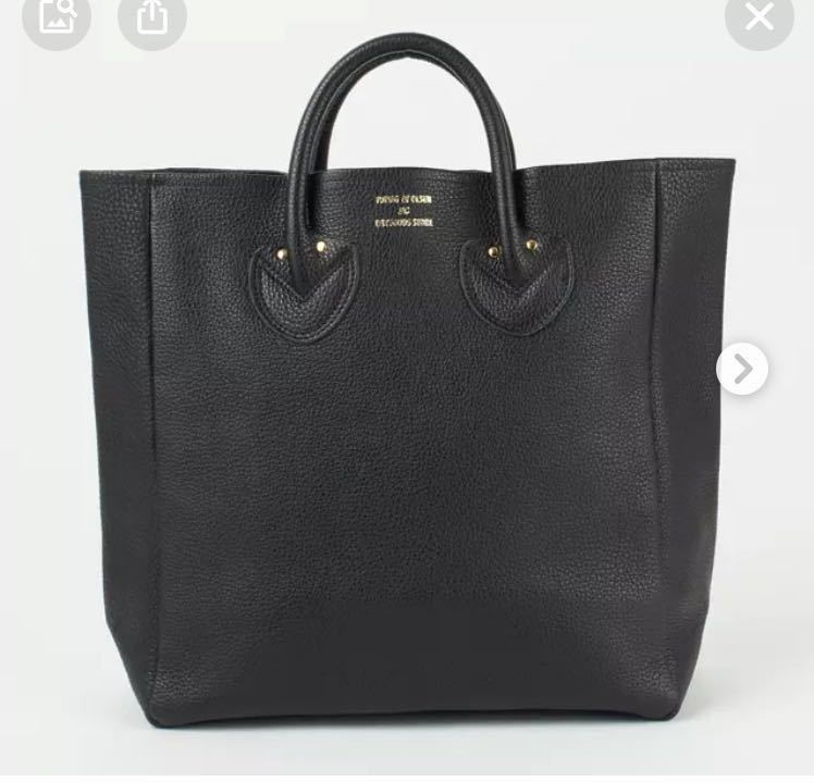  new goods unused Young and orusen original leather tote bag M black black 
